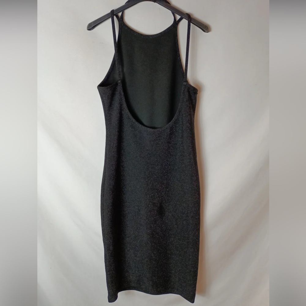 Zara Glittery Black Backless Dress